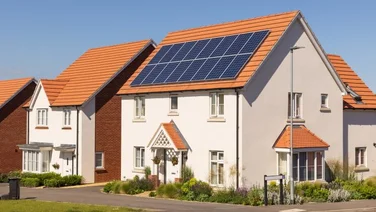Solar panels on the roof of a house in the UK