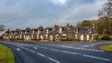Row of houses at Parton village in Dumfries and Galloway, Scotland