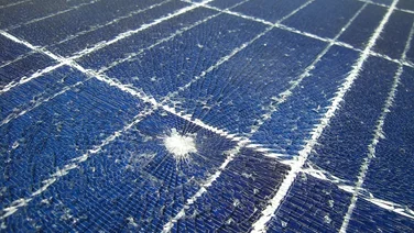a shattered solar panel