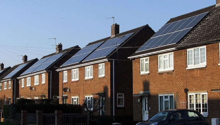 Solar panels houses.