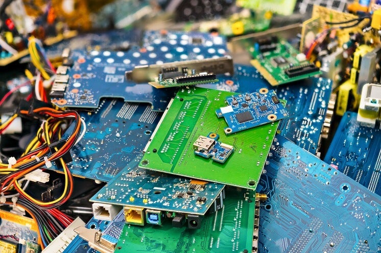 A pile of electronic waste