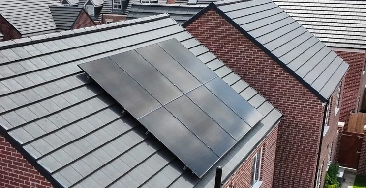Solar panels on a new build roof - pic credit: Solar Fast